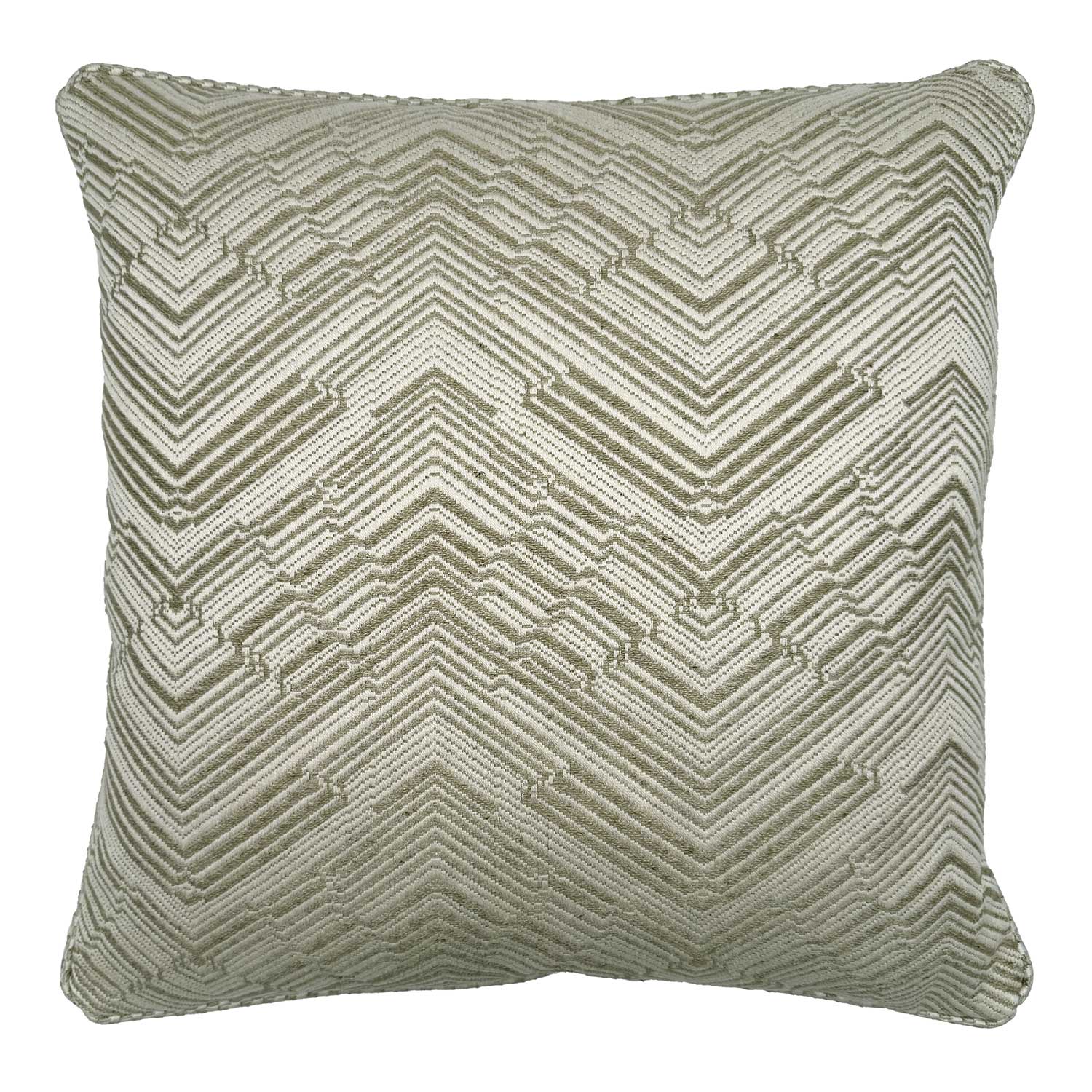 Back of Linwood cushion in Leo Shell. Overhead view of the reverse side, made in matching fabric.
