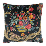 Back of Linwood cushion in Wild Midnight. Overhead view of the reverse side, made in matching fabric.