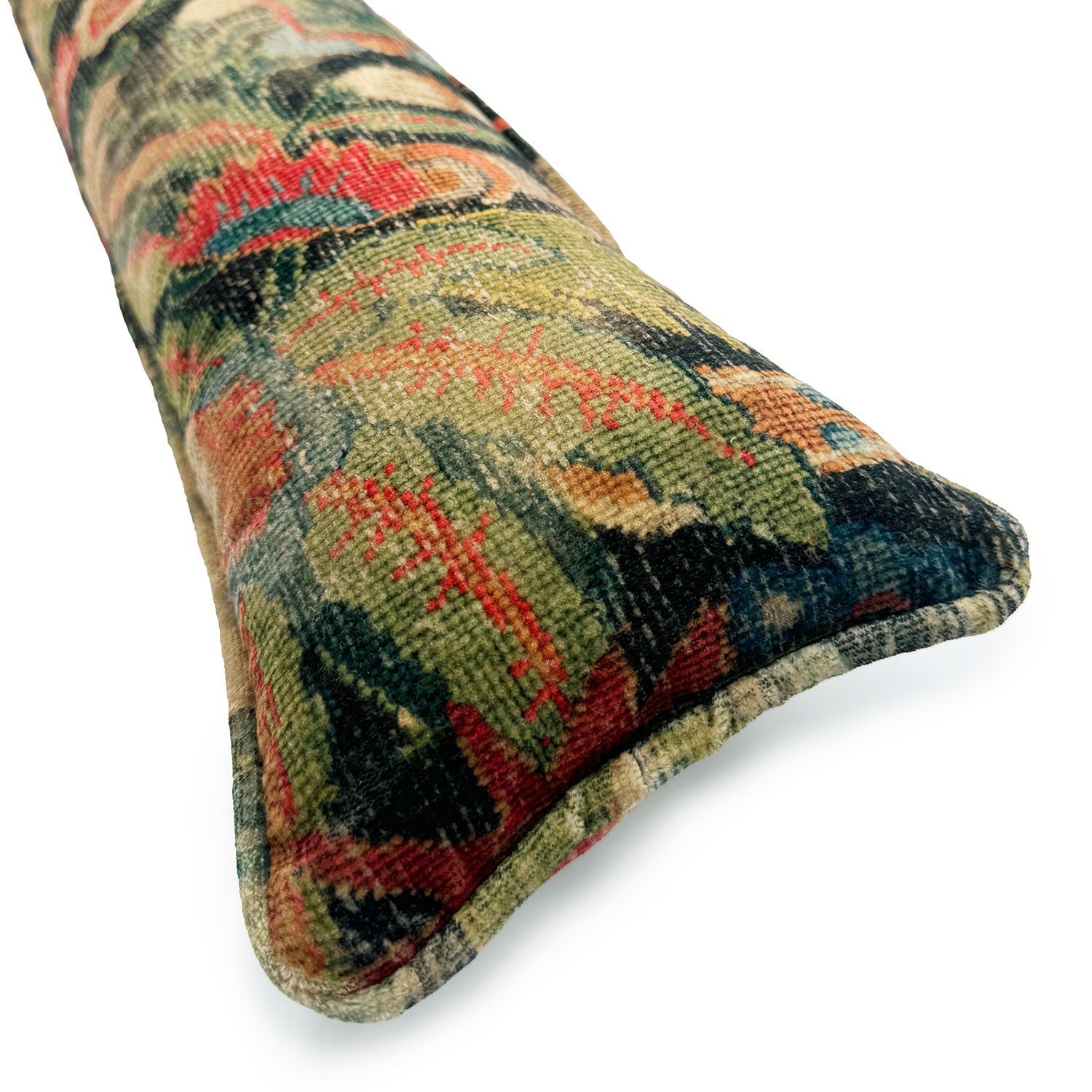 Washable velvet draught excluder - stylised flowers