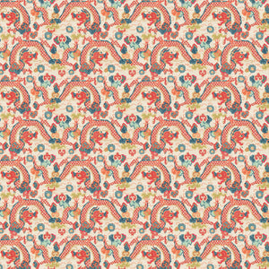 Statement designer wallpaper with oriental dragon design