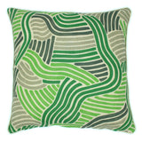 With a matching front and back, this linen cushion is made from L.A. Sunset, a green multicoloured design inspired by an archival document from the 1920s. Piped with Juno (Cream) for a smart finish.
