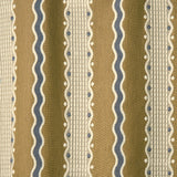 Embroidery fabric with wavy lines and small dots on a brown background.