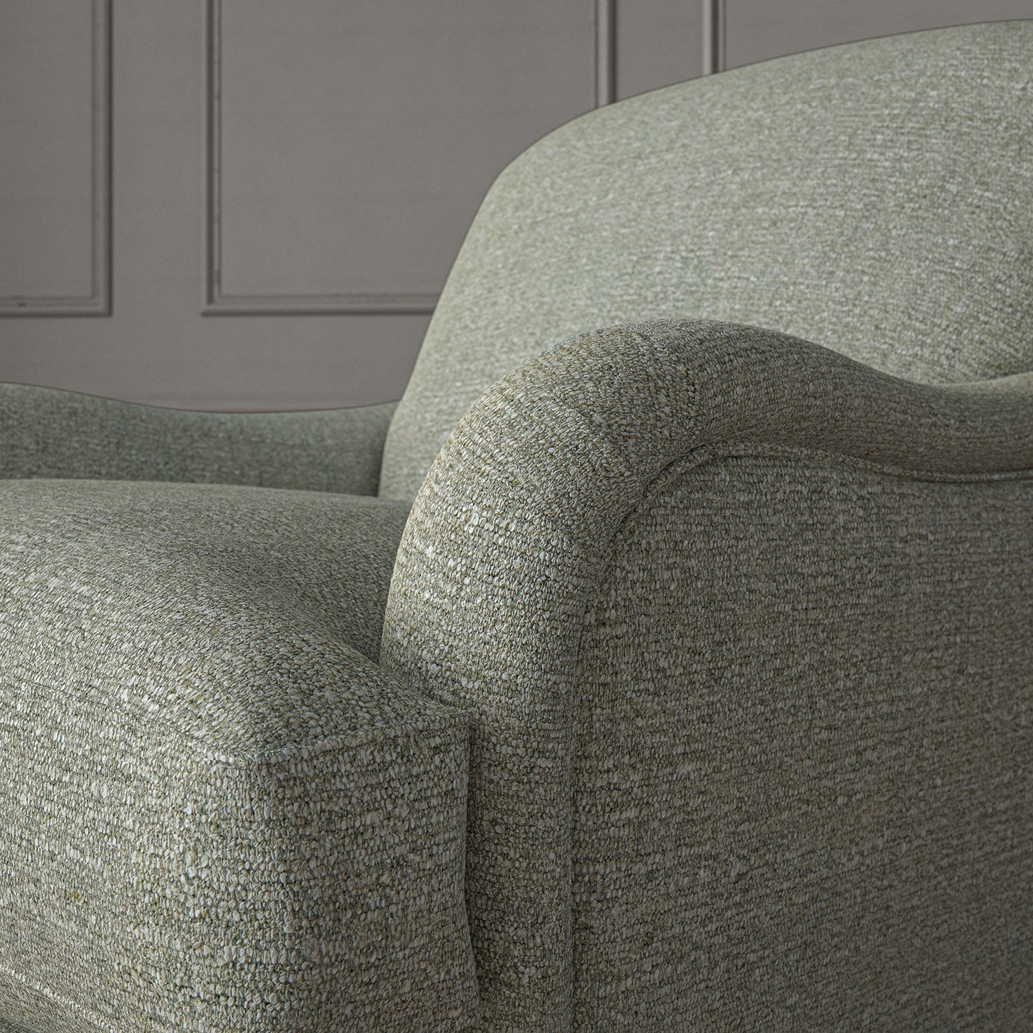 Woven grey coloured fabric on a chair