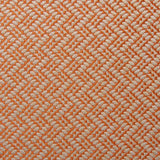 A woven fabric sample in orange and off-white featuring a trellis pattern.