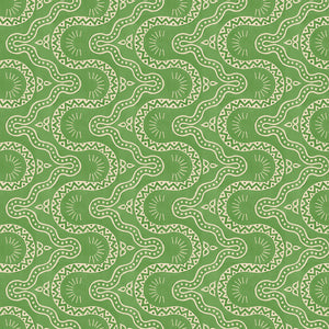 Sample of a green geometric wallpaper.