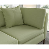Sofa covered in plain fabric, colour Oregano.