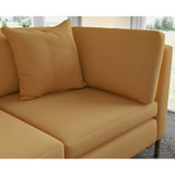 Sofa covered in plain fabric, colour Fudge.