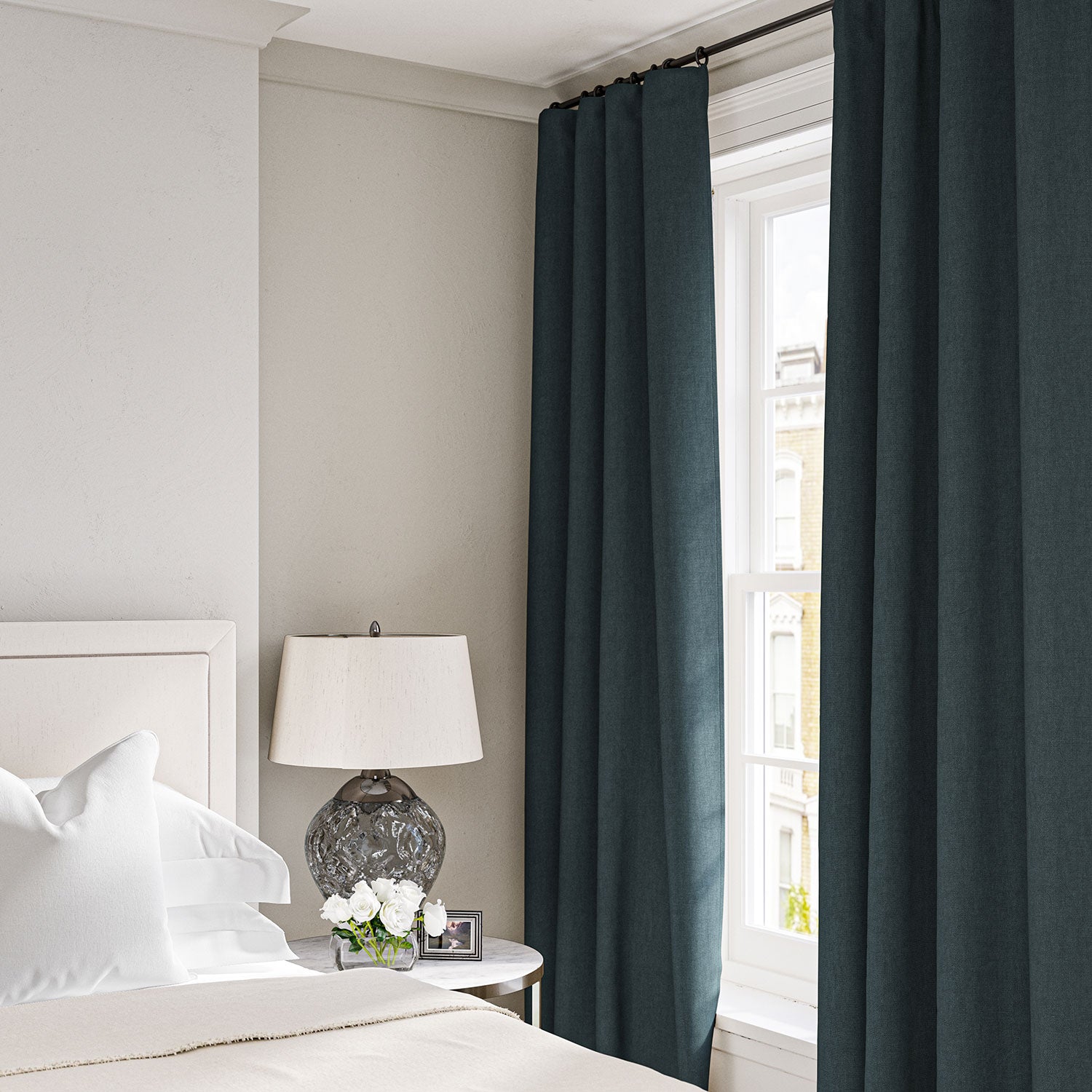 Linen curtain in Pewter