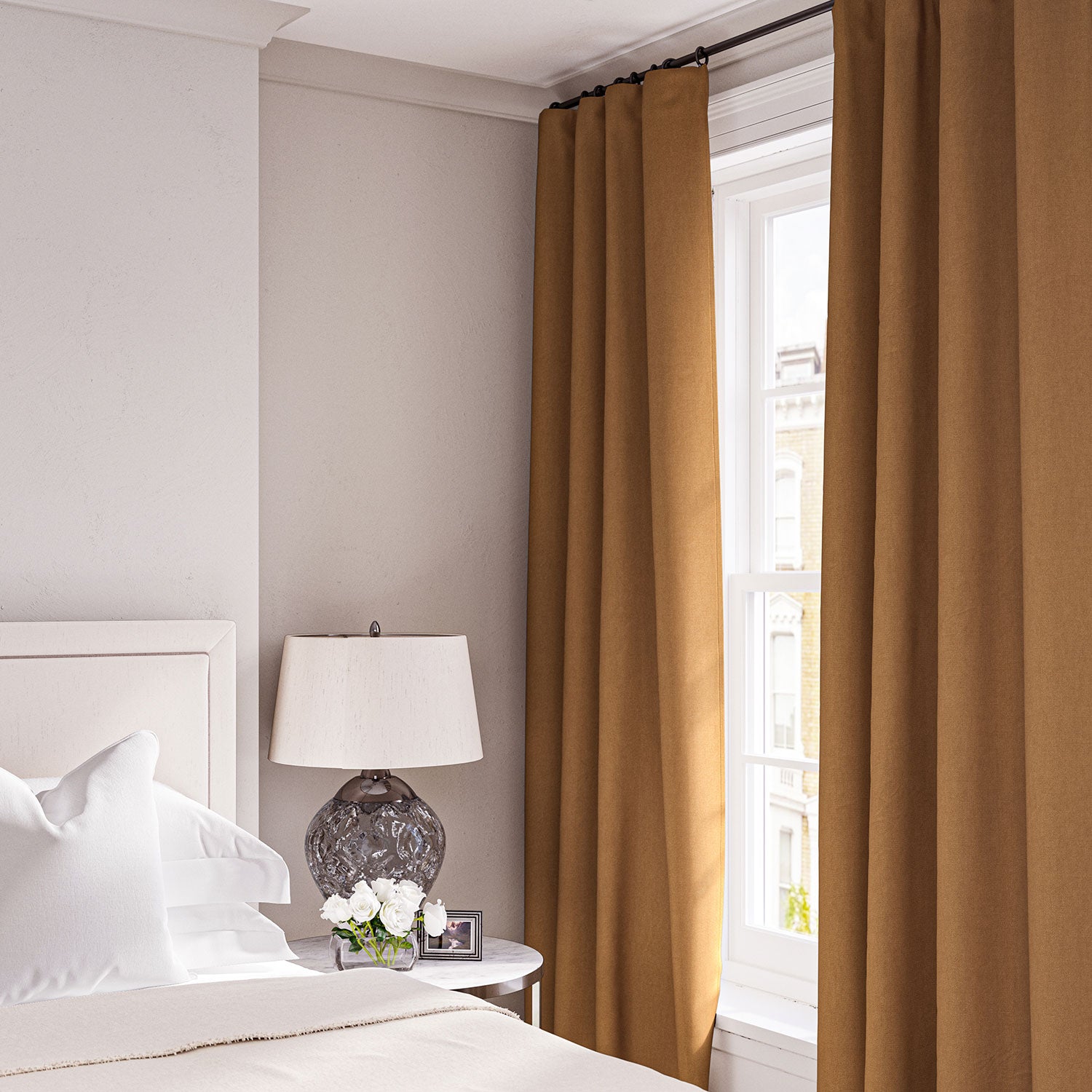 Linen curtain in Ginger