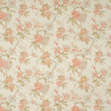 Fabric swatch of a light coloured vintage inspired floral design fabric for curtains and upholstery
