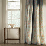 Curtains in a classic light blue floral vintage inspired fabric