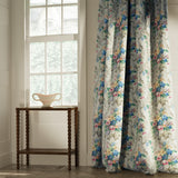 Curtains in a classic multicoloured floral bouquet fabric