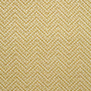 Fabric swatch of a yellow and neutral herringbone weave fabric for curtains and upholstery