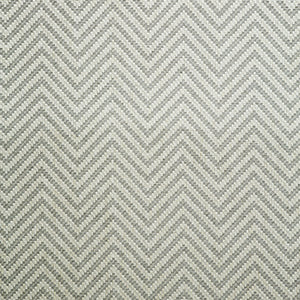 Fabric swatch of a grey herringbone weave fabric for curtains and upholstery