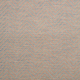Fabric swatch of a light blue and neutral herringbone weave fabric for curtains and upholstery