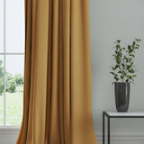 Curtain in a plain fabric, colour Fudge.