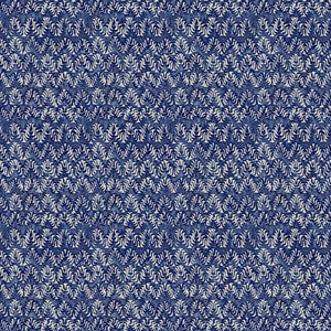 Blue velvet fabric with a modern colour block print and stain resistant finish