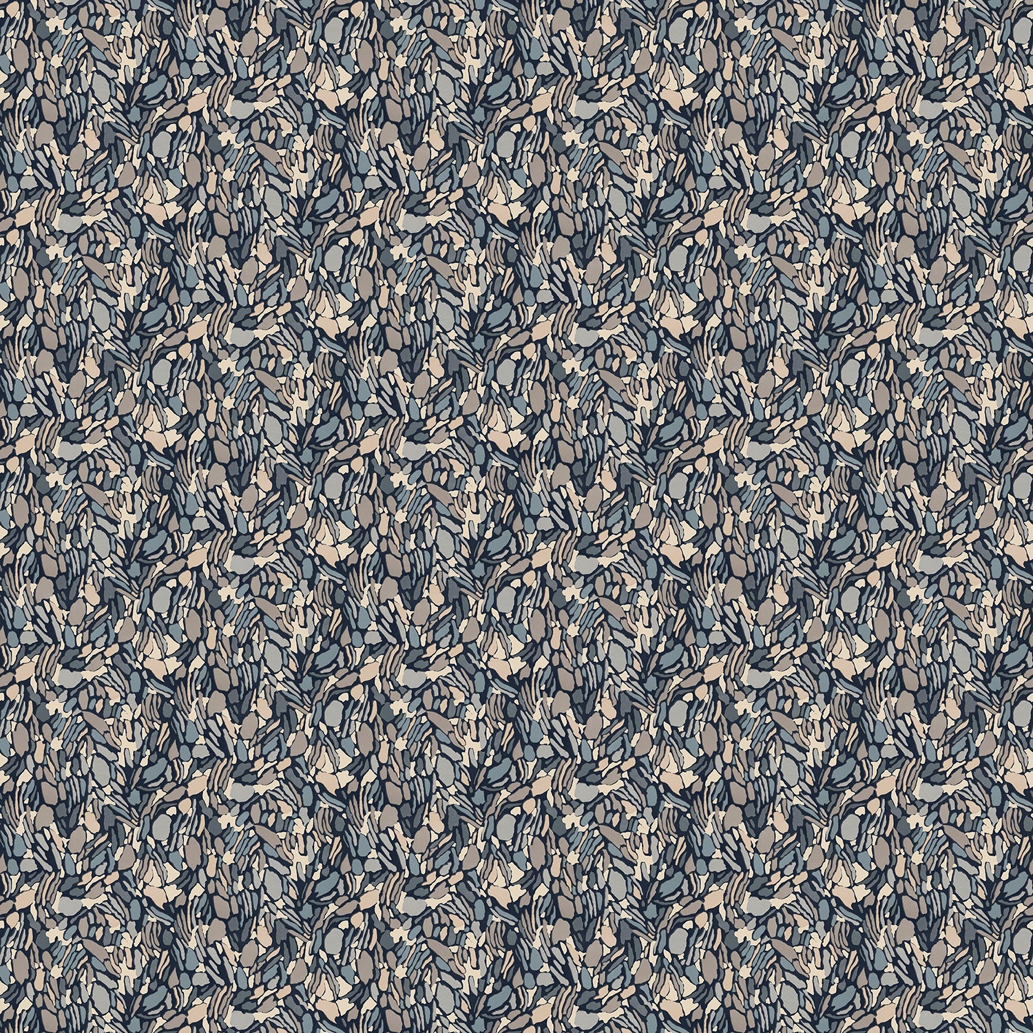 Blue velvet fabric with a stain resistant finish and abstract blue design