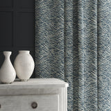 Velvet curtain in a luxury grey velvet fabric with abstract design