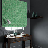Velvet blind in a luxury green velvet fabric with abstract design