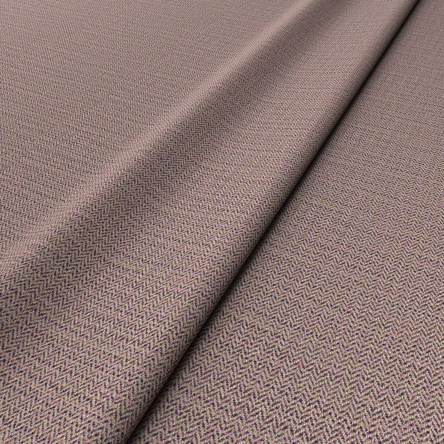 Sample of a woven fabric in a herringbone design in Haze