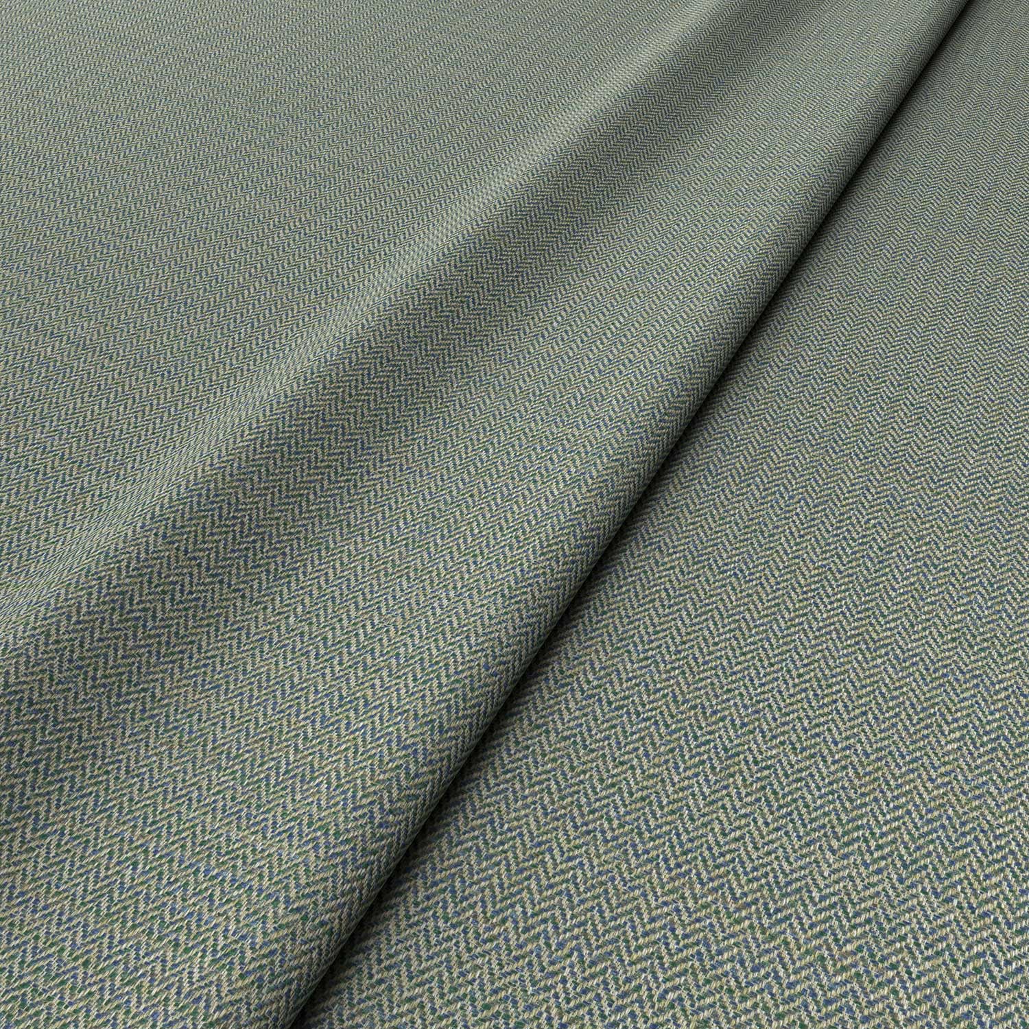 Sample of a woven fabric in a herringbone design in Neptune