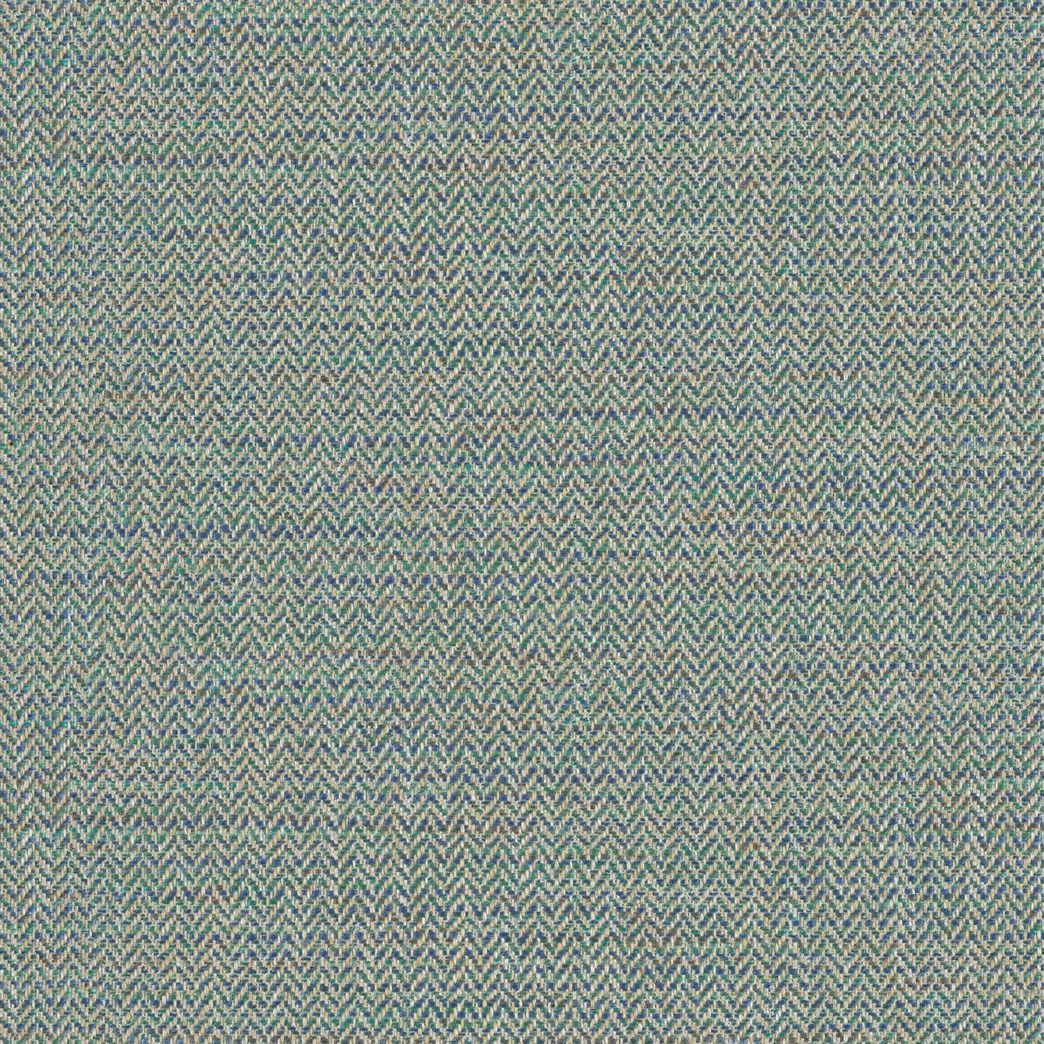 Sample of a woven fabric in a herringbone design in Kingfisher