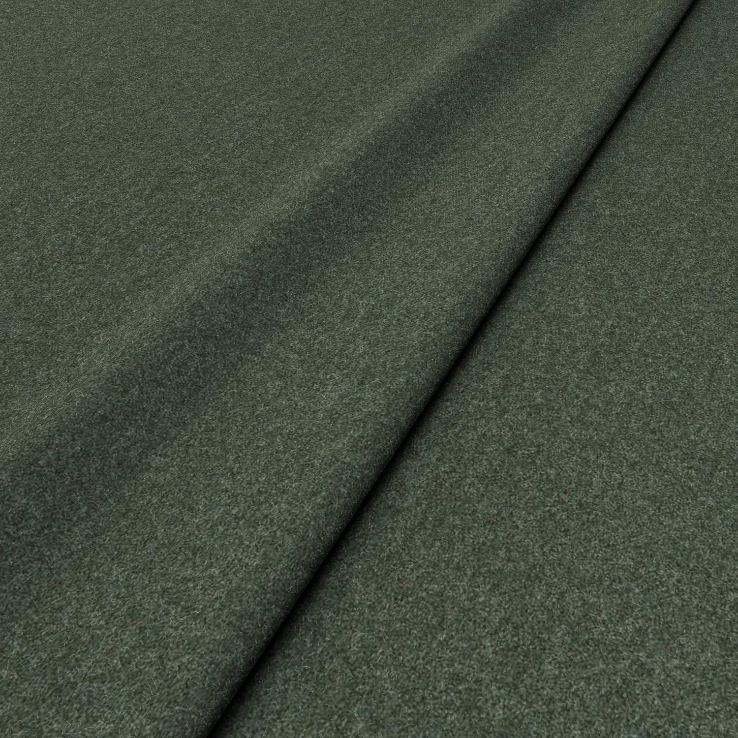 Sample of a green woven fabric in recycled wool.