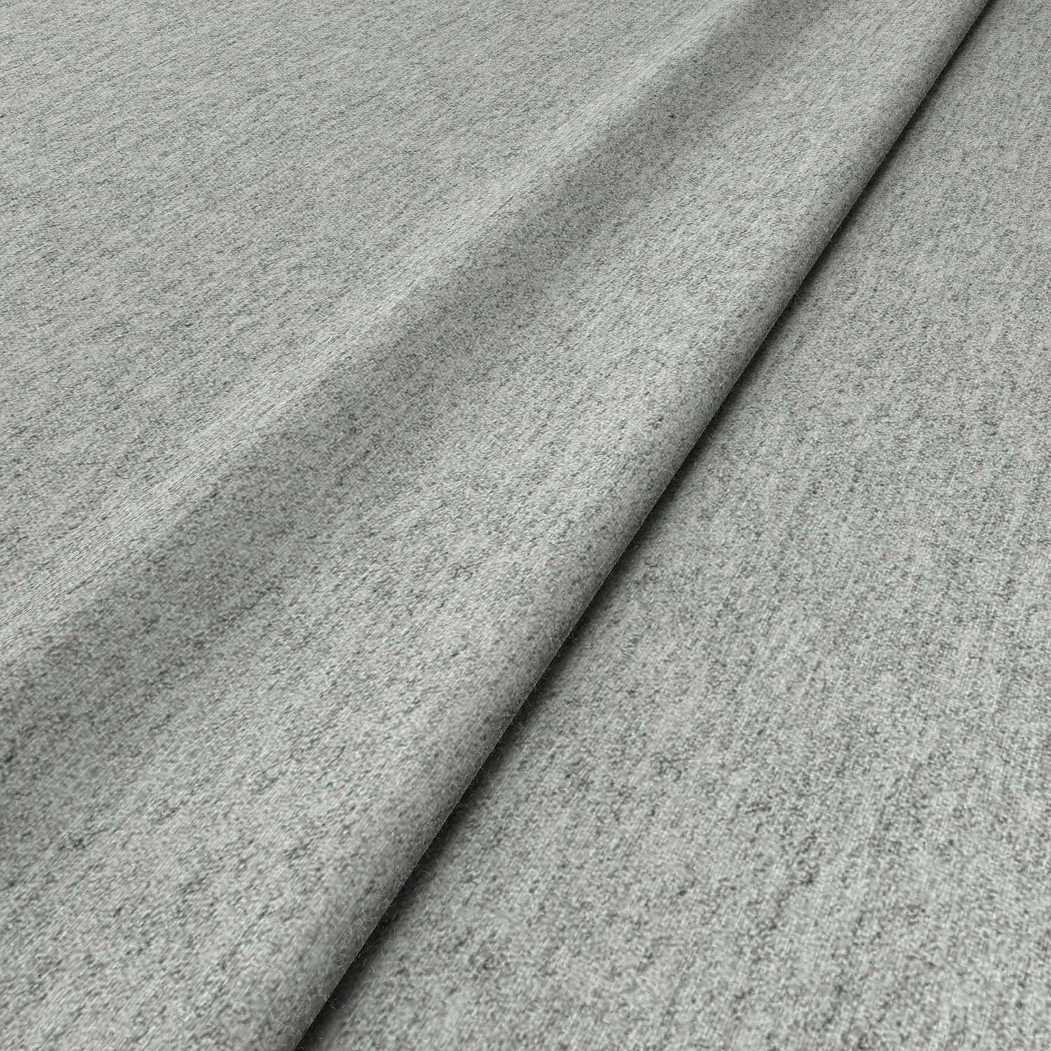 Sample of a grey woven fabric in recycled wool.