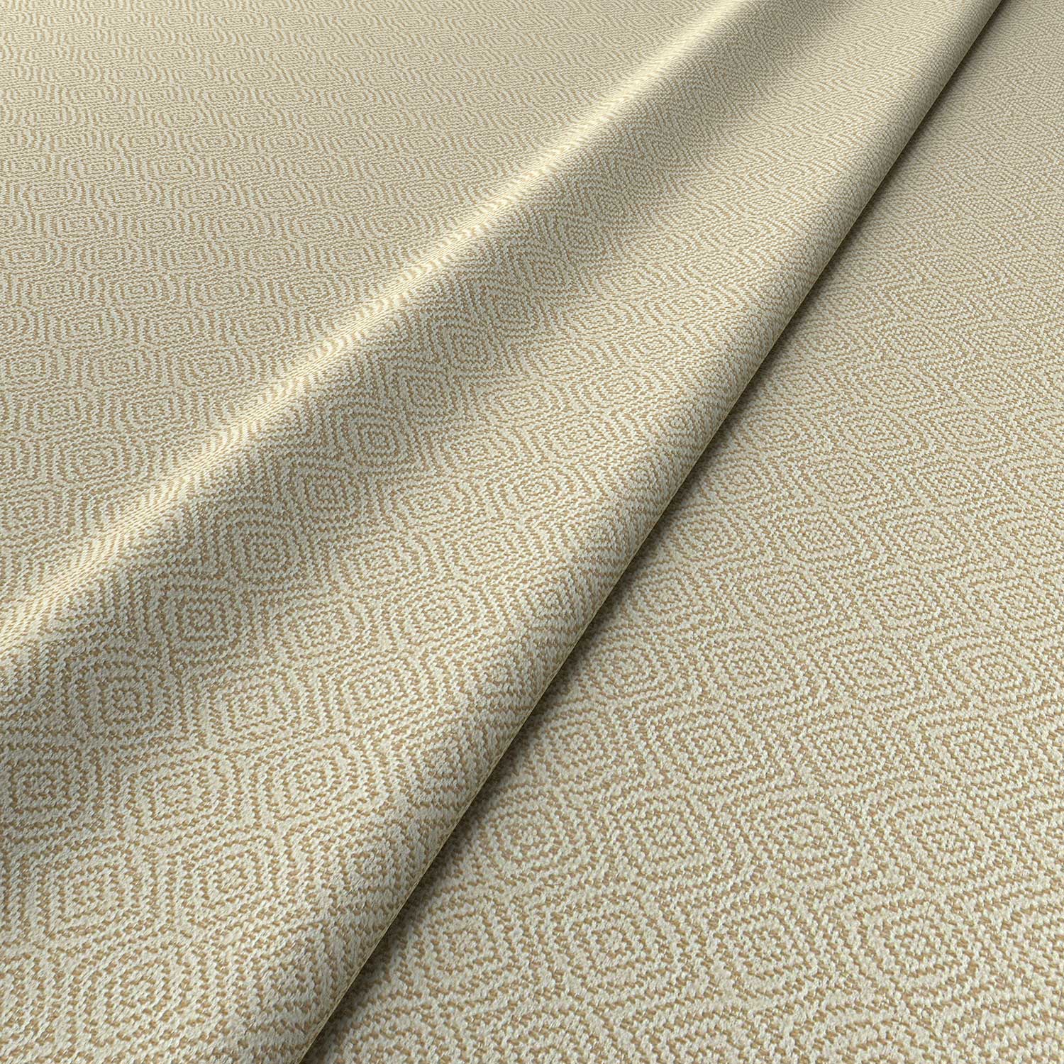Fabric swatch of a cream woven fabric for upholstery