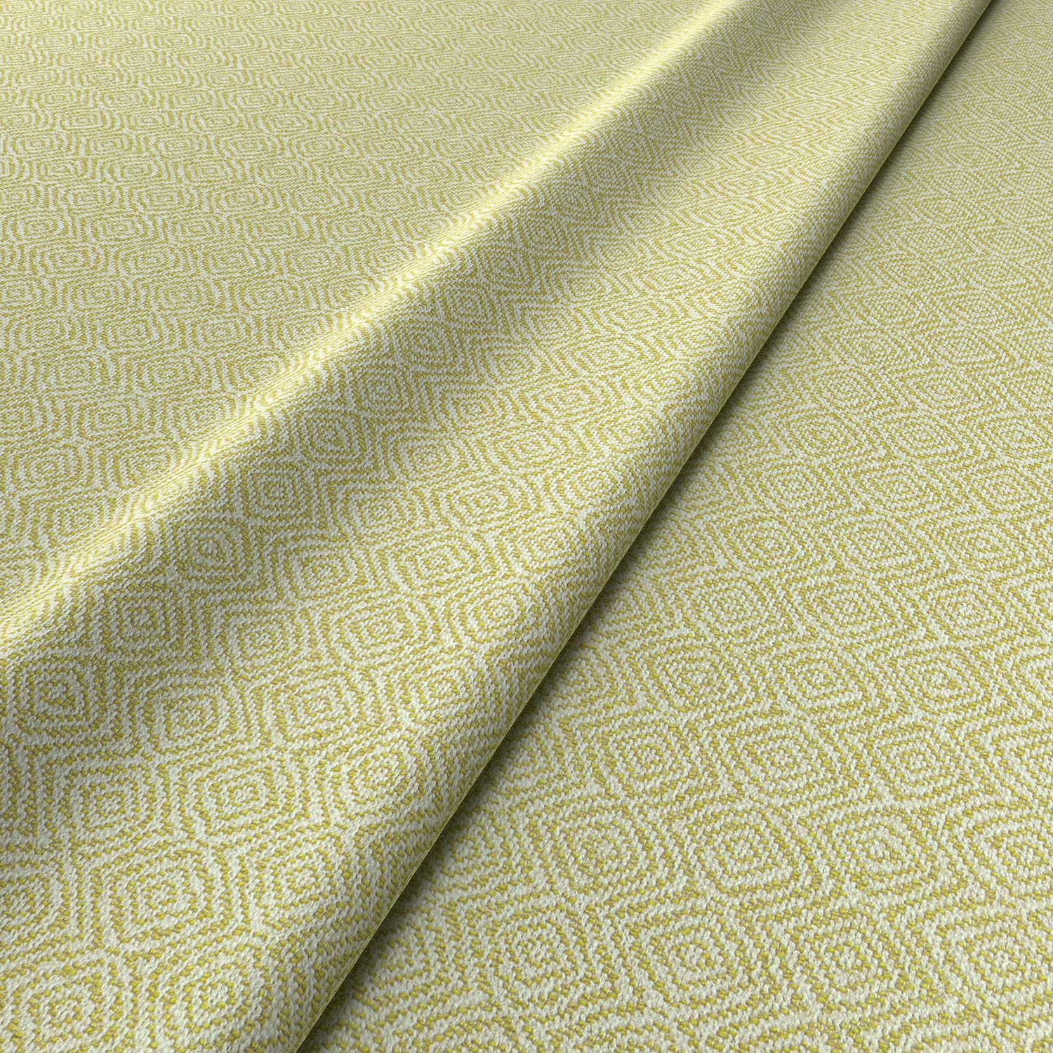 Fabric swatch of a green woven fabric for upholstery