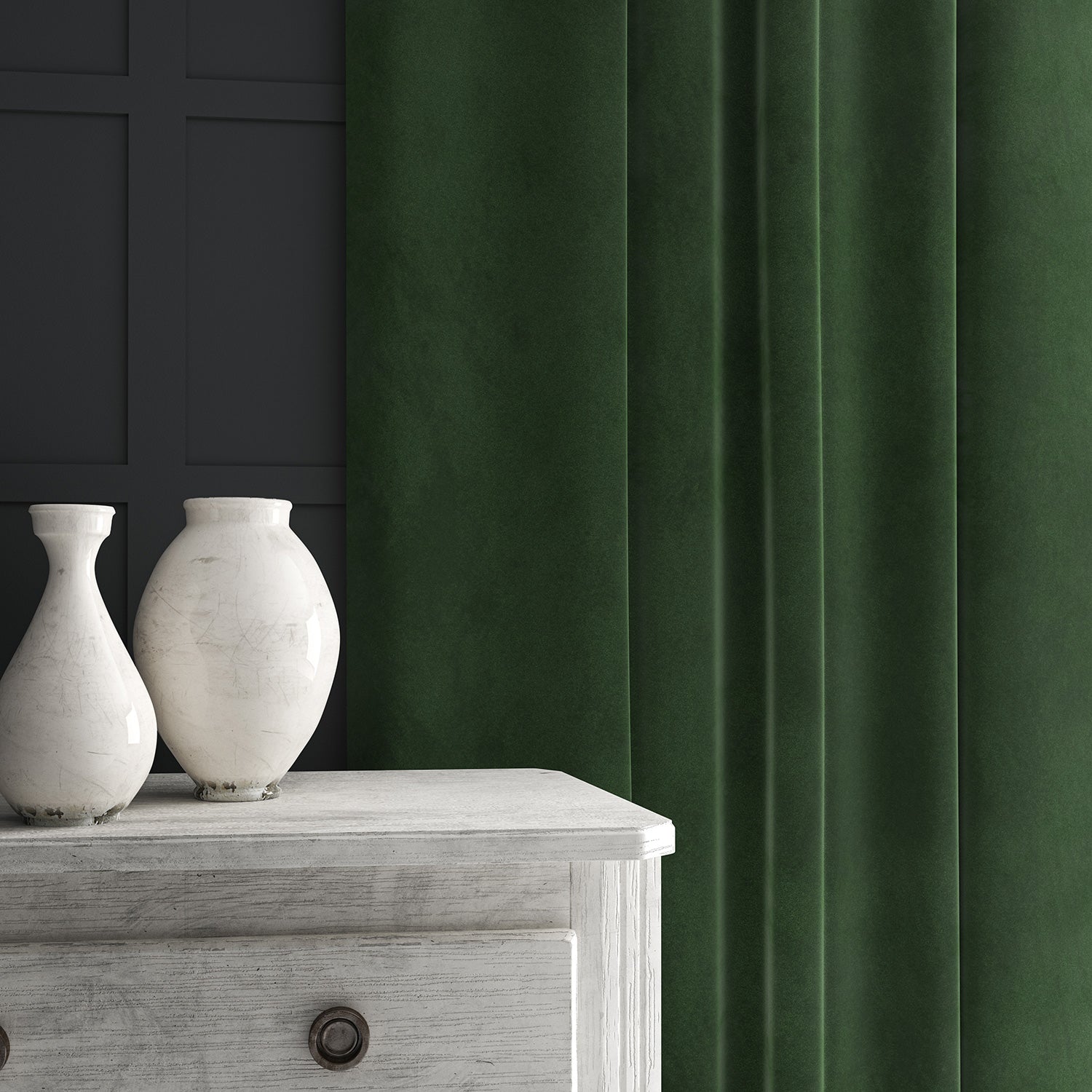 Green eco velvet curtain