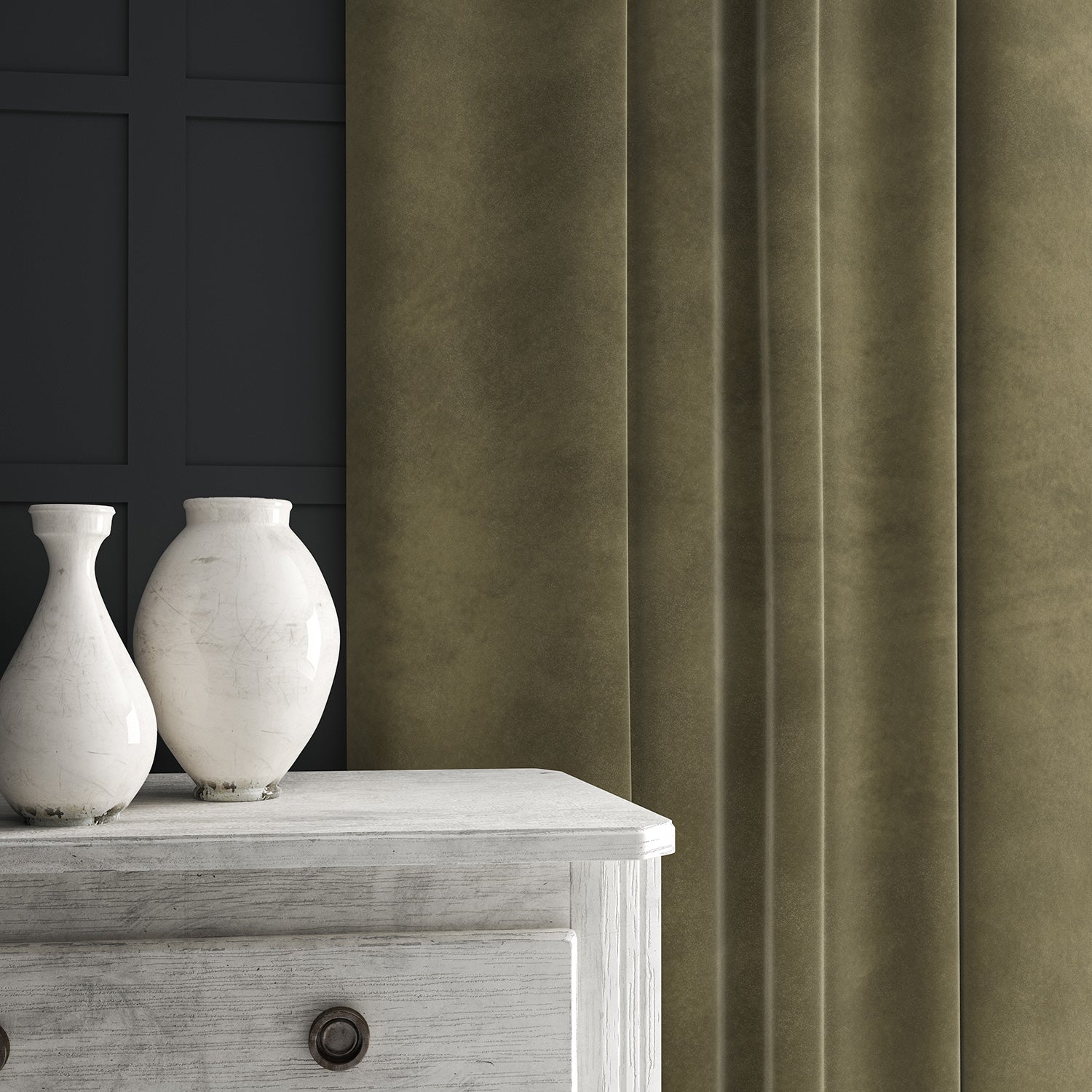 Brown eco velvet curtain