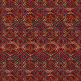Printed velvet fabric – an exuberant carpet design in red colours for curtains and upholstery.
