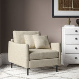 Chair covered in a boucle fabric in Pumice
