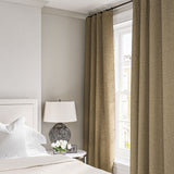 Curtain in a boucle fabric in Fudge
