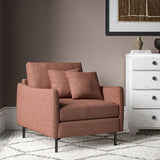 Chair covered in a boucle fabric in Rose