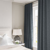 Curtain in a boucle fabric in Steel Blue