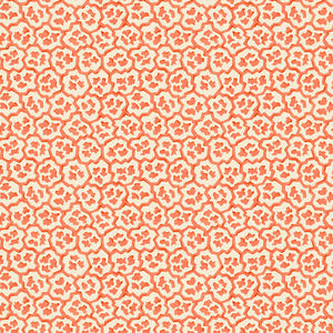 Printed linen fabric sample – a handy block print pattern in red and cream