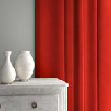 Velvet curtain in red