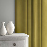 Velvet curtain in green