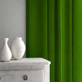 Velvet curtain in green