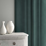 Velvet curtain in blue