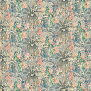 Sample of a tropical wallpaper in blue.