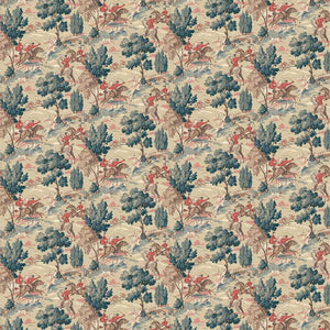 Sample of a designer wallpaper featuring the British hunt in sage.
