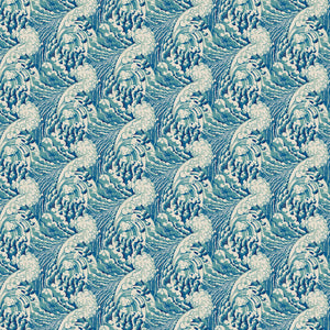 Sample of a stylish abstract wallpaper featuring dramatic, undulating waves.