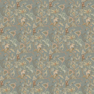 Sample of a tropical wallpaper in a smart neutral showcasing beautiful botanicals and butterflies.