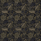 Sample of a printed velvet fabric showcasing an archival document, circa 1700s, this stylised floral is lavish, graceful, and timeless in blue