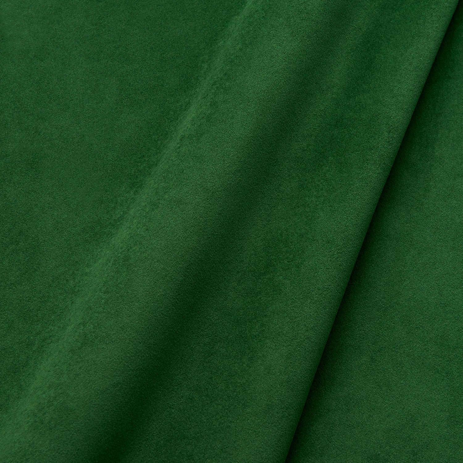 Fabric swatch of a plain stain resistant velvet upholstery fabric in a green colour