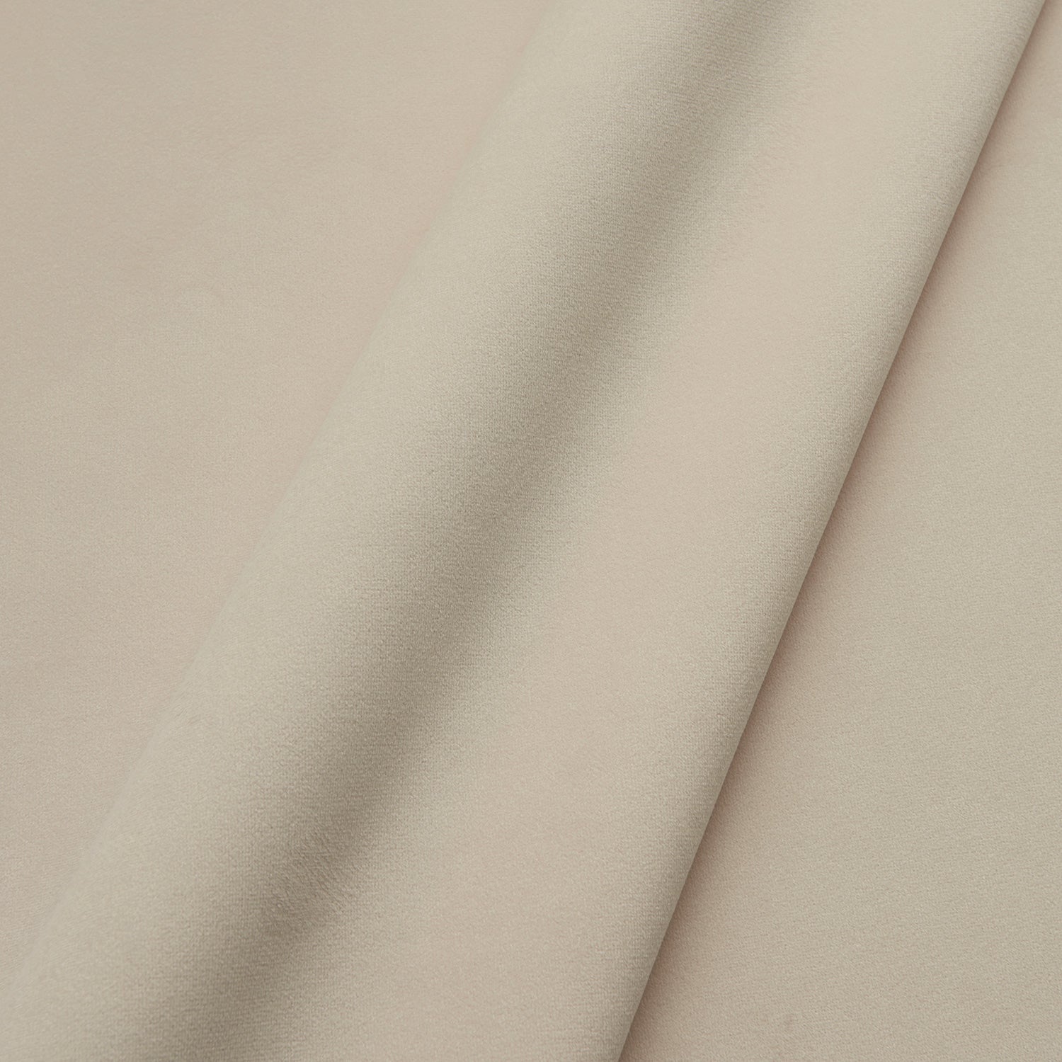 Fabric swatch of a plain stain resistant velvet upholstery fabric in a neutral colour